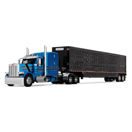 First Gear DCP Peterbilt Model 589 with 72" Mid-Roof Sleeper & Wilson Silverstar Livestock Trailer60-2172