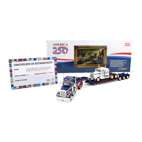 First Gear DCP Peterbilt Model 589 with 44" Flat Top Sleeper & Fontaine Renegade LXT40 Lowboy 69-2311