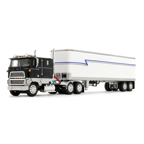 DCP by First Gear Ford CLT-9000 & 40' Vintage Trailer – Black/Blue/White, 1:64 Scale