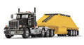 First Gear Peterbilt Model 367 Day Cab in Black and Yellow with Bottom Dump Trailer 1:50 scale 50-3490