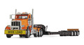 First Gear Peterbilt Model 367 Day Cab in Bright Orange with Talbert 55SA Lowboy Trailer 1:50 scale 50-3475