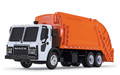 First Gear Mack LR Refuse Truck with McNeilus Meridian Rear Loader in White and Orange 80-0353 1/87