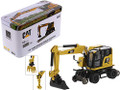 Diecast Masters Caterpillar M323F Railroad Wheeled Excavator with 3 Accessories 1/87 85612