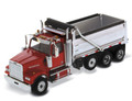 Diecast Masters Western Star 4900 SF Dump Truck with Red Cab & Matte Silver Dump Body 1/50 1/50