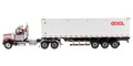 Diecast Masters Western Star 4900 SF Day Cab Tandem Tractor in Maroon and Gray with OOCL 40' Dry Good Sea Container 1/50