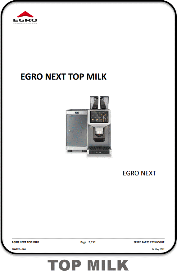 Egro Next Top Milk Parts Manual, Egro Next Top Milk  parts diagram, part manual Egro Next Top Milk, parts diagram Egro Next Top Milk