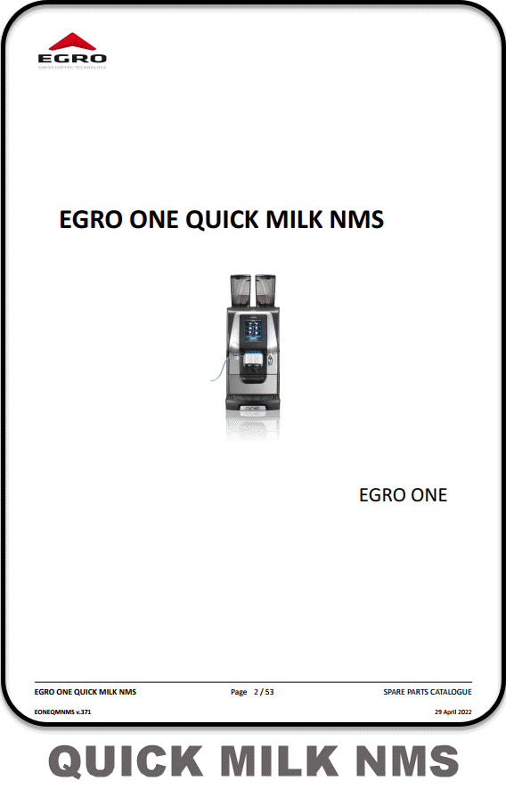 Egro One Quick Milk NMS Parts Manual, Egro One Quick Milk NMS  parts diagram, part manual Egro One Quick Milk NMS, parts diagram Egro One Quick Milk NMS