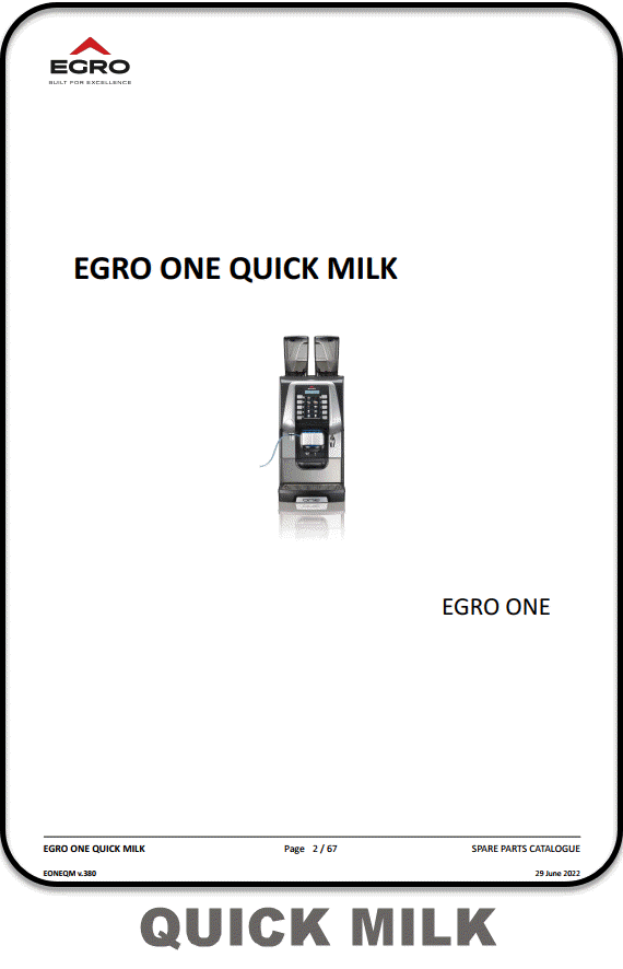 Egro One Quick Milk Parts Manual, Egro One Quick Milk  parts diagram, part manual Egro One Quick Milk, parts diagram Egro One Quick Milk