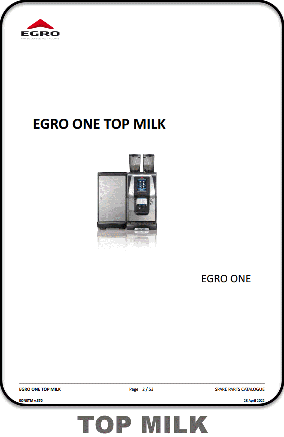 Egro One Top Milk Parts Manual, Egro One Top Milk  parts diagram, part manual Egro One Top Milk, parts diagram Egro One Top Milk