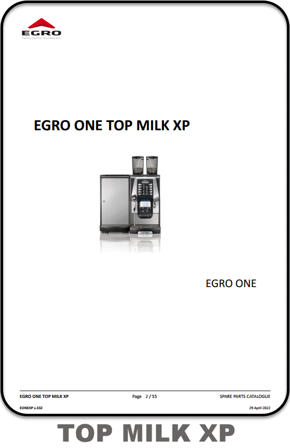 Egro One Top Milk XP Parts Manual, Egro One Top Milk XP  parts diagram, part manual Egro One Top Milk XP, parts diagram Egro One Top Milk XP