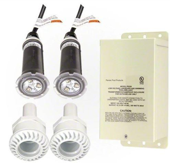 Pentair GloBrite LED Light 100 ft. Cord 2 Fiberglass Niche Combo - 620052