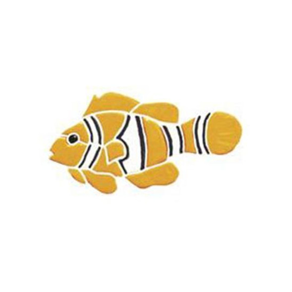 Artistry In Mosaics Aquatic Line Orange Clown Fish Mosaic Tile - Small