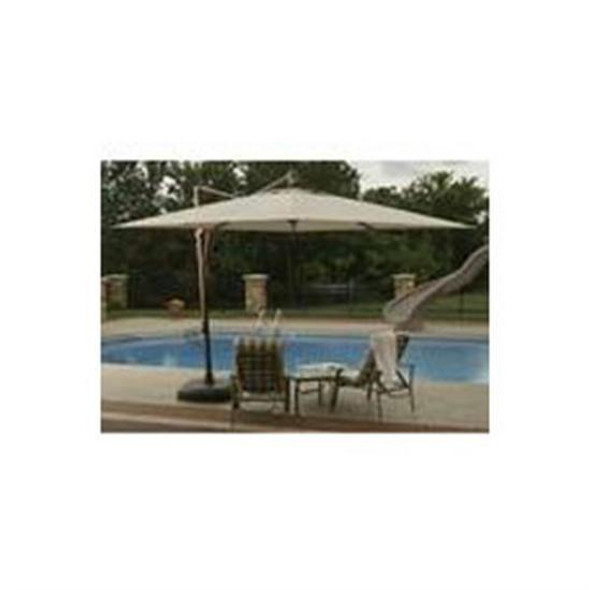 Santorini Catalina 10' Square Umbrella w- Valance - Terra Cotta Acrylic