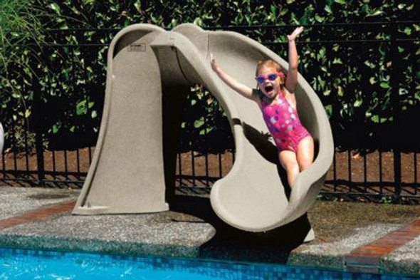 SR Smith Cyclone In Ground Pool Slide Right Turn in Taupe - 698-209-58110 SR Smith Cyclone In Ground Pool Slide Right Turn in Taupe - 698-209-58110