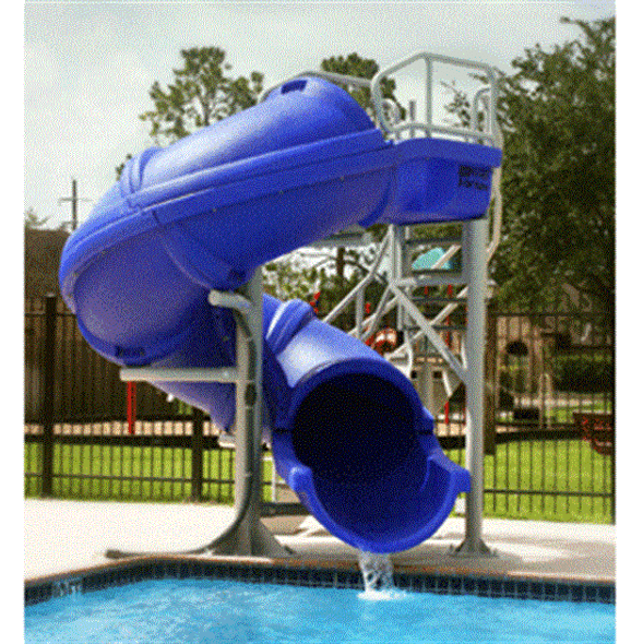 SR Smith Vortex Pool Slide Full Tube and Stairs-Blue - 695-209-43