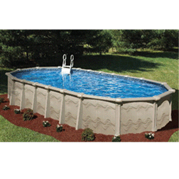 Sunsation 18' x 33' Oval 54" Galvanized Steel Above Ground Pool with 8" Top Seat Buttress Free - PL08541833