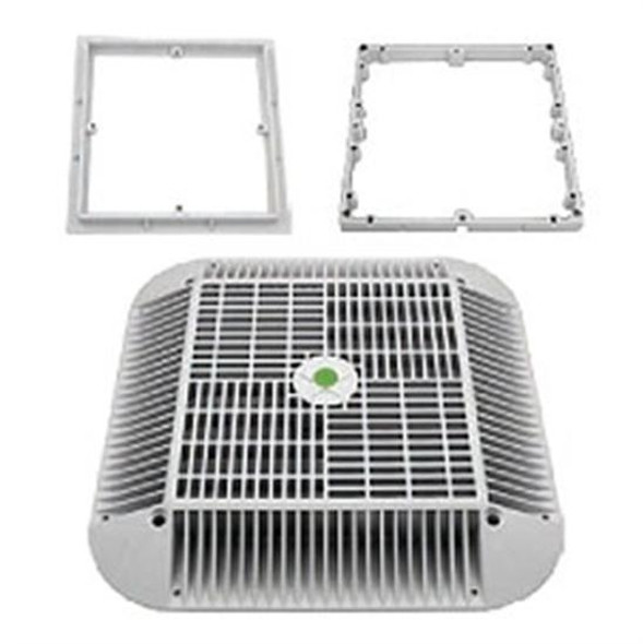 Aquastar 16" Square Retrofit To 12" Frame With 4 Hole Adapter And Cover White Aquastar 16" Square Retrofit To 12" Frame With 4 Hole Adapter And Cover White