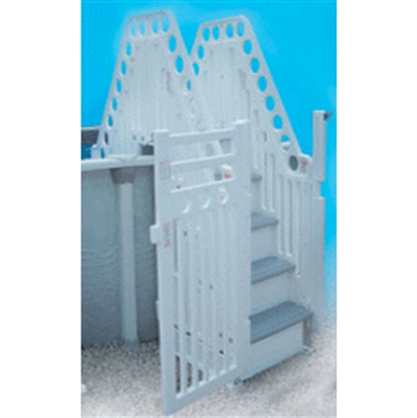 Self Latching and Closing Gate for Above-ground Pool Step Entry System PES-1