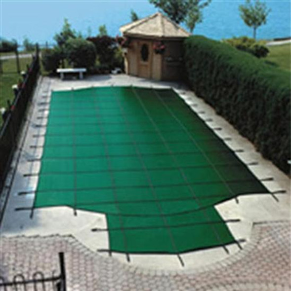 Solid Safety Pool Cover Pool Size: 16' x 34' Rectangle Green w- Mesh Panel 12 Yr  Warranty Arctic Armor