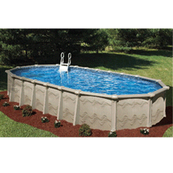 Sunsation 40yr Warranty 15' x 30' Oval 54" Galvanized. Steel Above Ground Pool with 8" Top Seat Buttress Free
