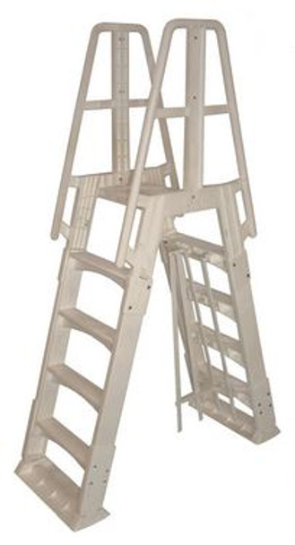 Vinyl Works Premium A-Frame Above-Ground Pool Ladder -Taupe - NE120T