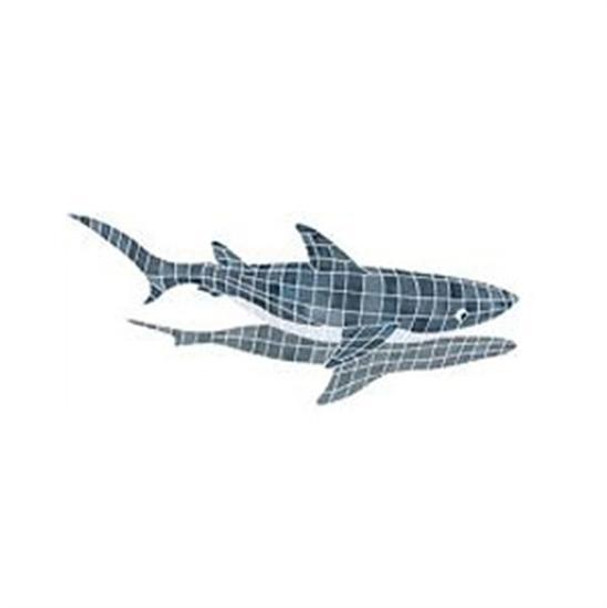 Artistry In Mosaics Shadow Line Gray Shark Shadow Mosaic Tile - Large