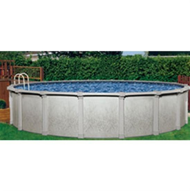 Atlantis 12' Round 48" Steel Pool with 6" Top Rail - Gray Wall