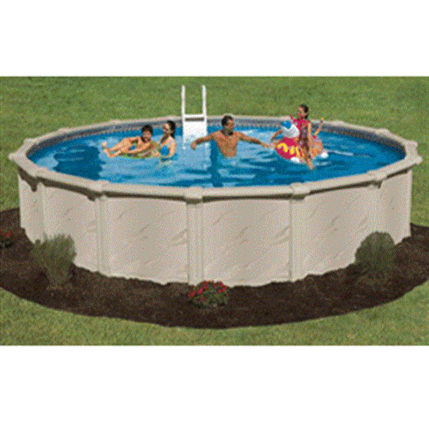 Daydreamer Lifetime Warranty 18' Round 52" Galvanized. Steel Above Ground Pool with 9" Top Seat