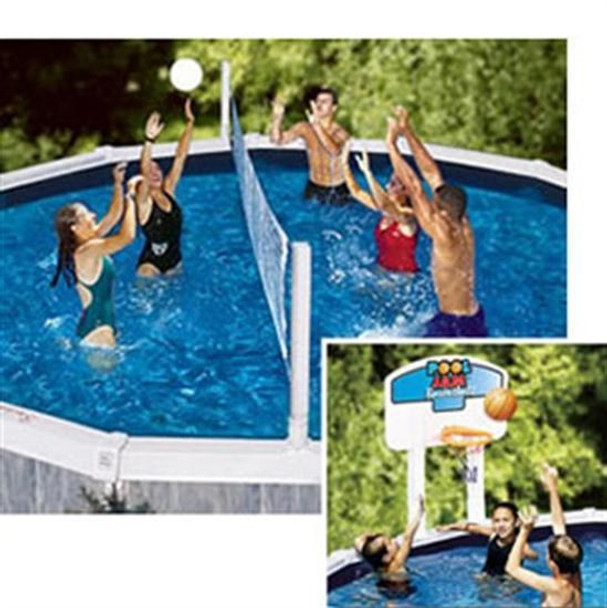 Pool Jam Above-Ground Volleyball - Basketball Combo