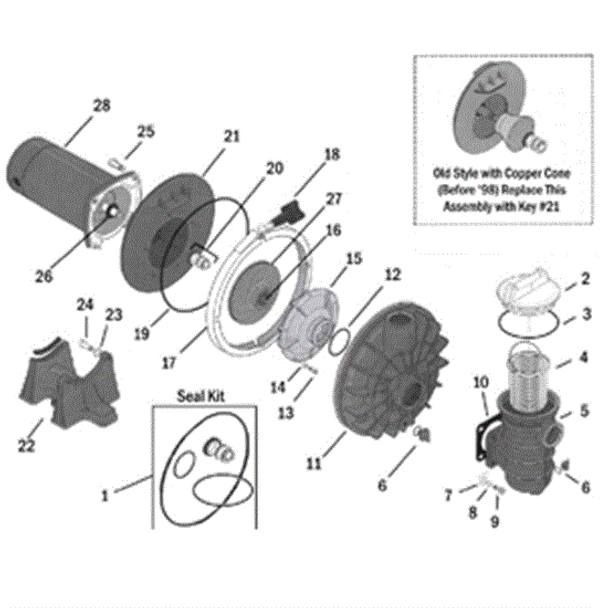 Sta-Rite 1hp Full Rate Dura-Glas Max-E-Glas Overhaul Kit