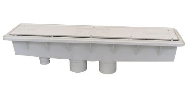 A&A Manufacturing Concrete Dual Suction w/ Hydrostatic Relief AVSC Channel Drain Standard Top White - 571903