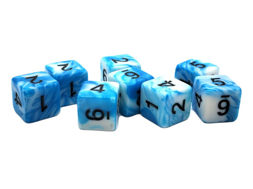 Vorpal Baby Blue-White/Black 16mm d6 (8pcs) — additional product photo