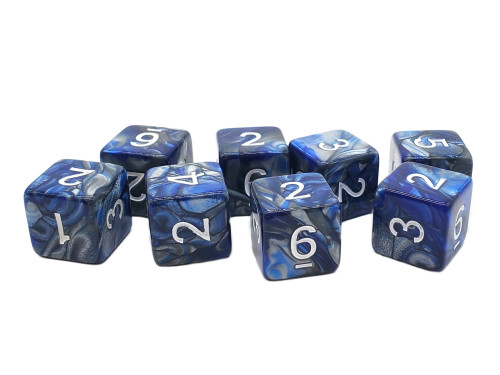 Vorpal Silver/Blue 16mm d6 (8pcs) — additional product photo