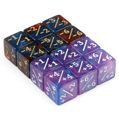Positive/Negative Dice Counters Nebula/Twilight (12pcs) 
