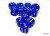Translucent Blue/white 16mm d6 Dice Block (12 dice)