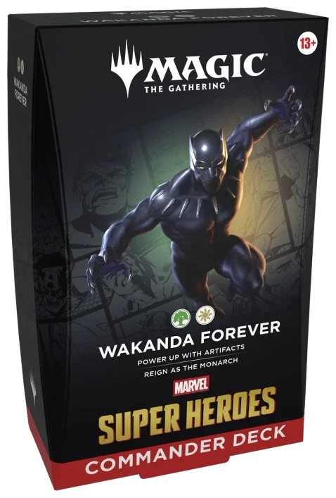 Magic: The Gathering Marvel Super Heroes Commander Deck - Wakanda Forever — Commander deck box