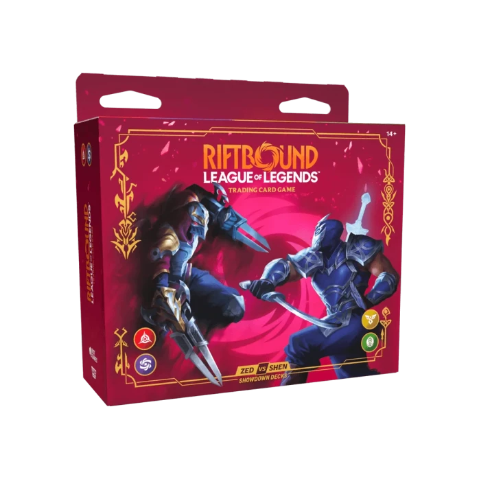 Riftbound: League of Legends TCG Vendetta Champion Deck Showdown: Zed vs Shen — showdown deck box