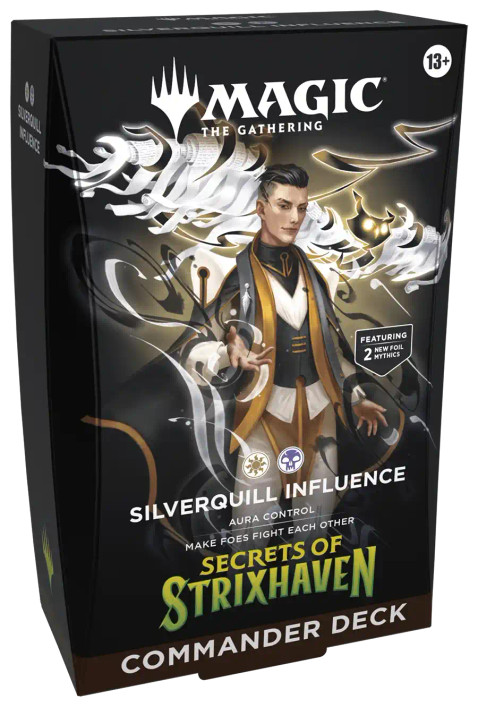 Magic: The Gathering Secrets of Strixhaven Commander Deck - Silverquill Influence — Commander deck box