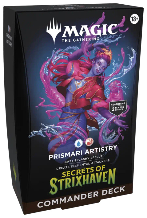 Magic: The Gathering Secrets of Strixhaven Commander Deck - Prismari Artistry — Commander deck box