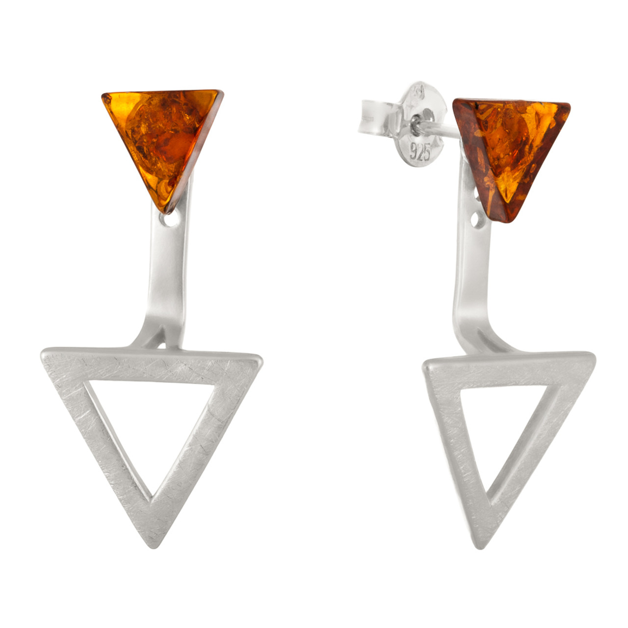 Buy Gold Plated Triangle Shaped Earrings by Palace of Silver Online at Aza  Fashions.