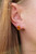 Tear Shape Silver/Amber Stud Earrings  Colour Cognac