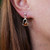 Hearts Shape Earrings Studs Silver/amber Colour Cognac