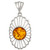 Filigree Pendant Silver/amber Colour Cognac