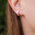 Music Note Shape Stud Earrings Silver/amber Colour Cognac