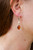 Long Delicate Teardrop Shape Earrings And Pendant Set Silver Amber