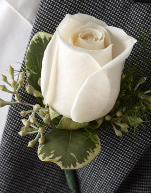 Creamy White Boutonniere Creamy White Boutonniere