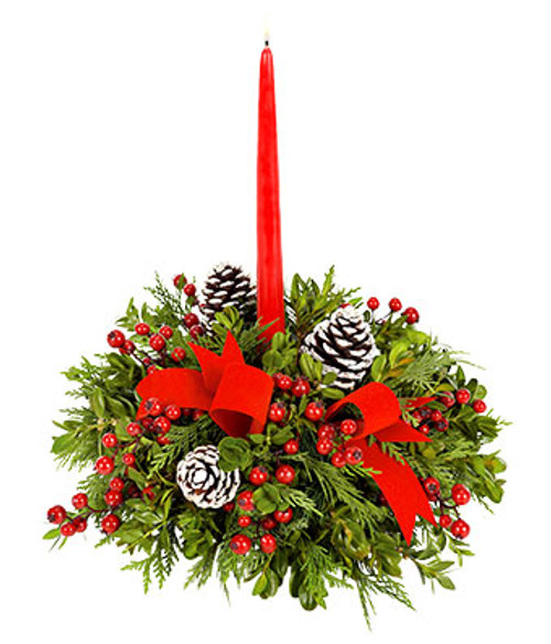 Vermont Evergreen Candle Centerpiece