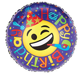 Happy Birthday Smiley Face Mylar Balloon