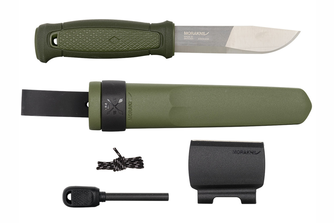  Morakniv Kansbol Sandvik Stainless Steel Fixed-Blade Survival  Knife With Sheath, Military Green, 4.3 Inch : Sports & Outdoors