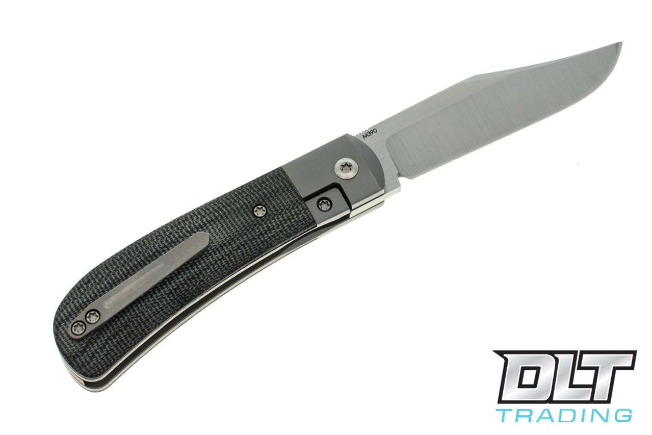 Pena X Series - Lanny's Clip Front Flipper - Black Canvas Micarta